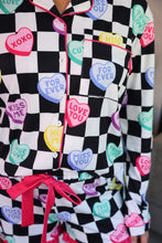 Load image into Gallery viewer, Checkered Conversation Heart Pajamas